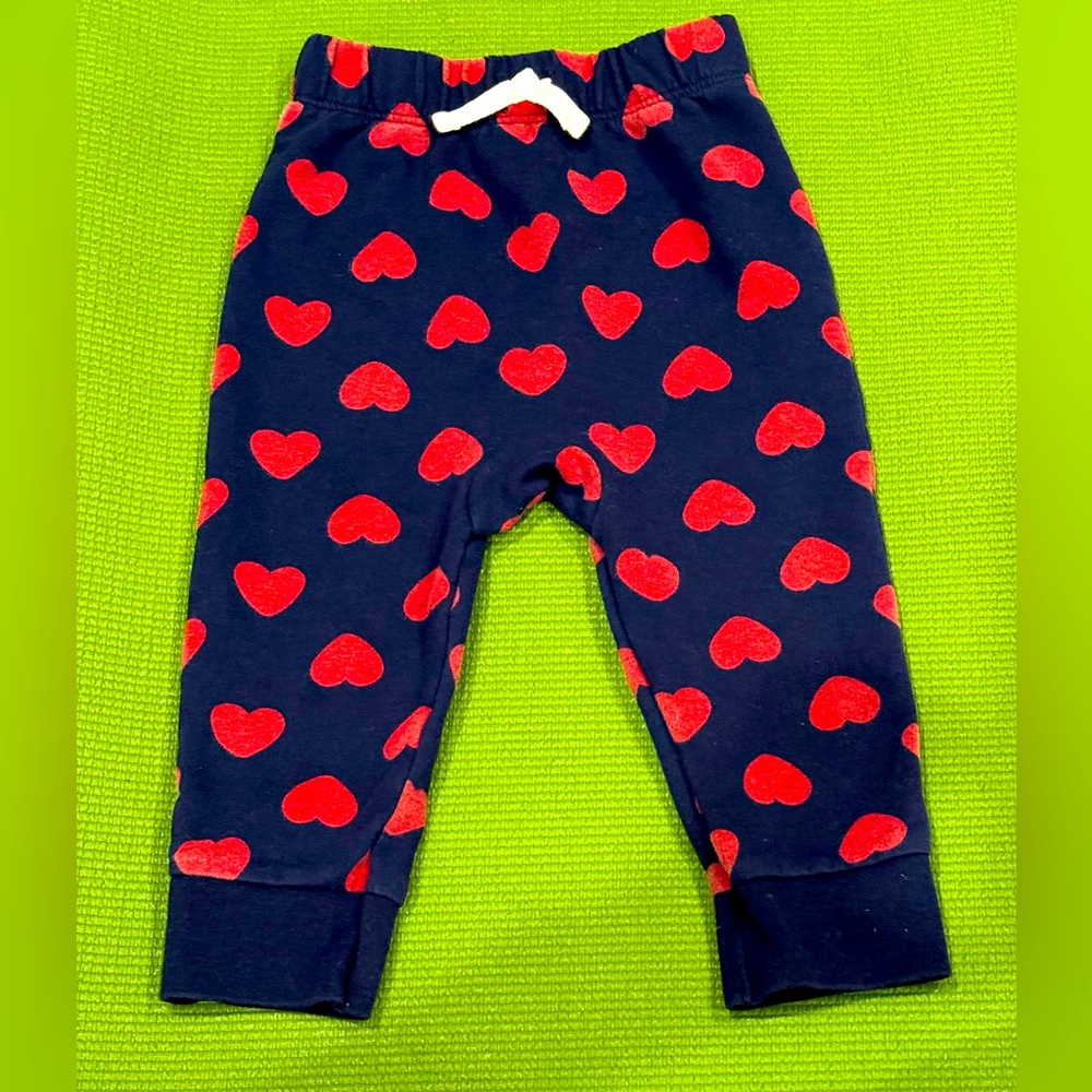 CAT & JACK VALENTINE RED HEART BLUE PANTS TODDLER GIRL 18 mo Sweatpants Joggers